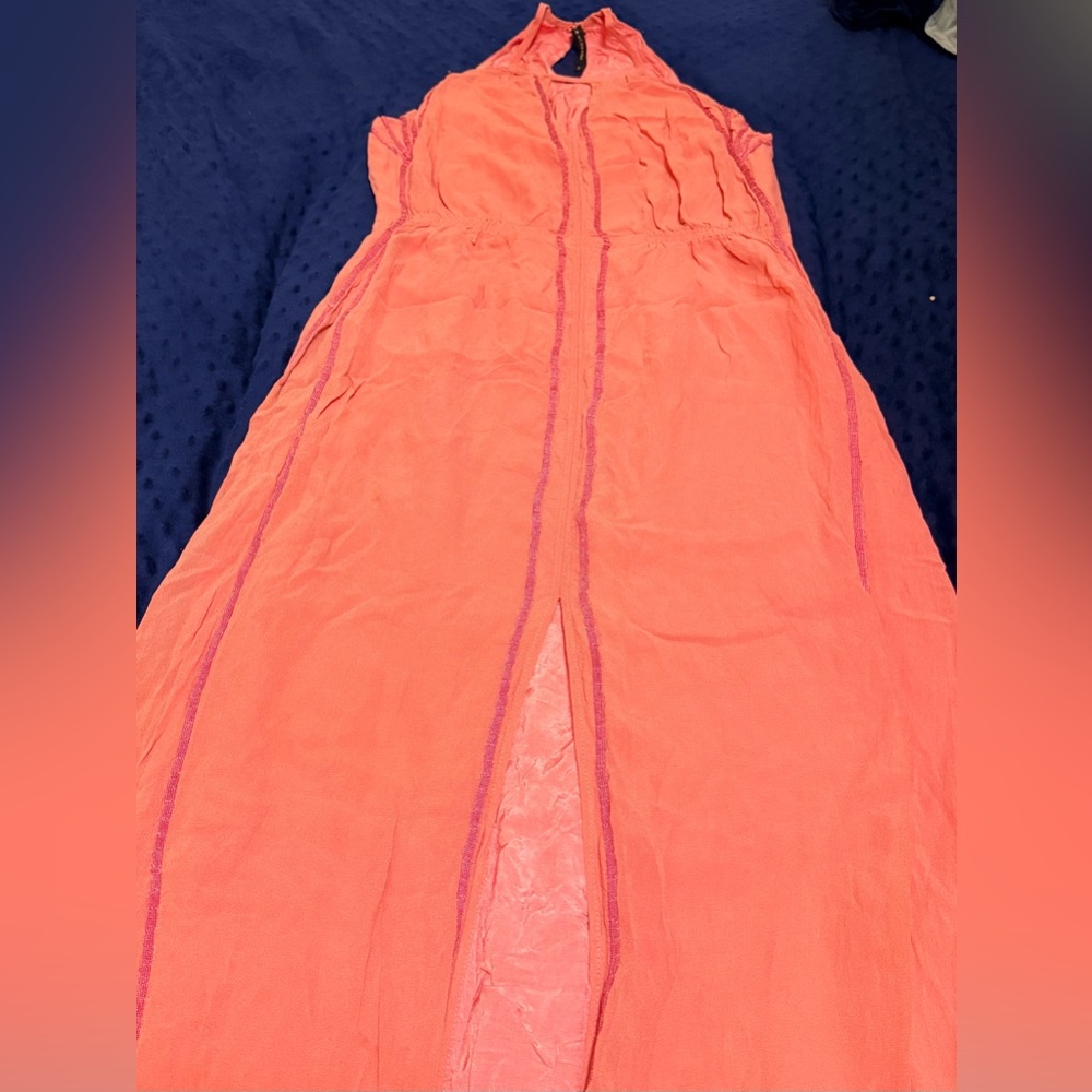 Paula Hermanny Pink Halter Maxi Dress S